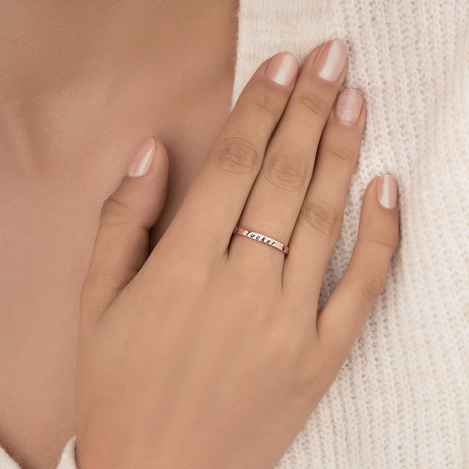 Bague Simple Personnalisée Nom De Votre Animale