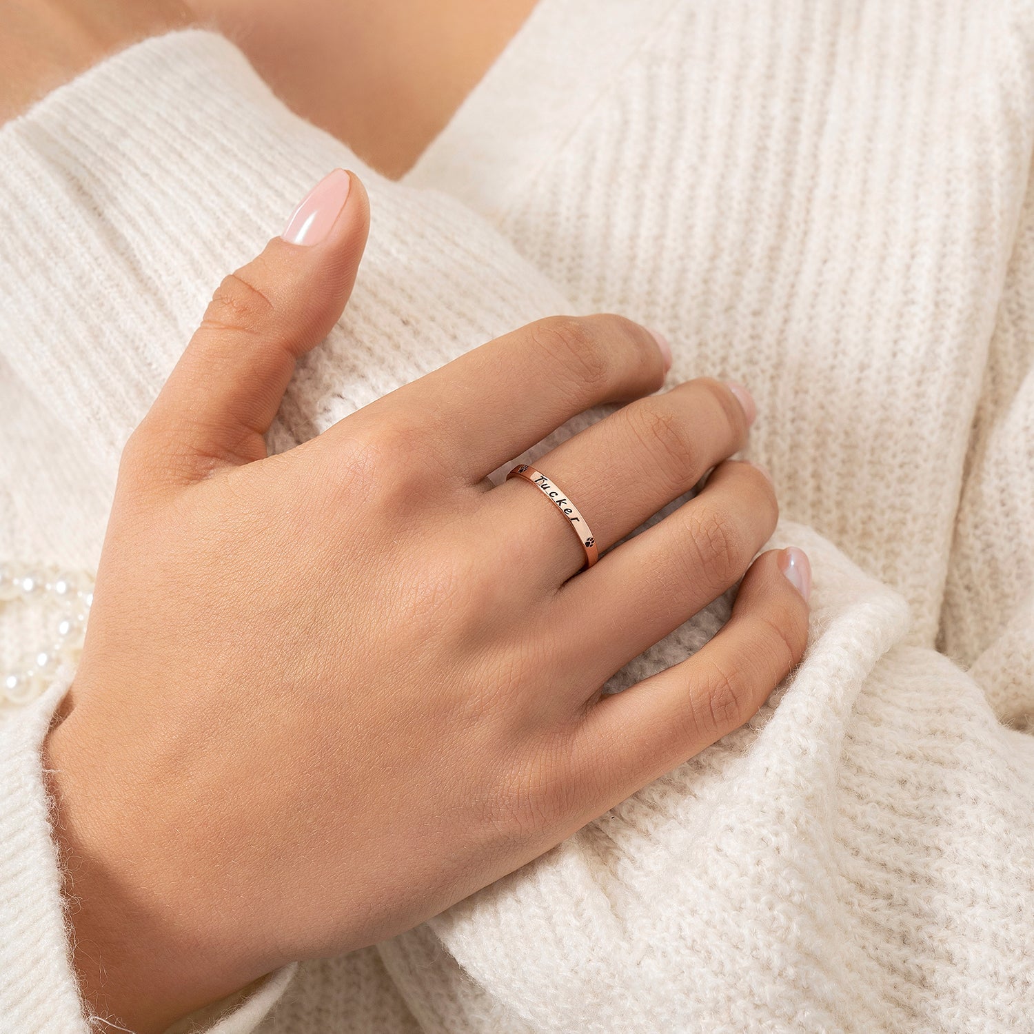 Bague Simple Personnalisée Nom De Votre Animale